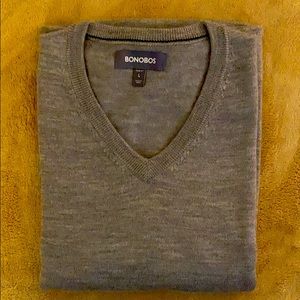 Bonobos V-Neck Sweater - Grey
